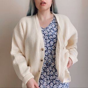 Vintage | Cottagecore Knit Ribbed Chunky Cardigan